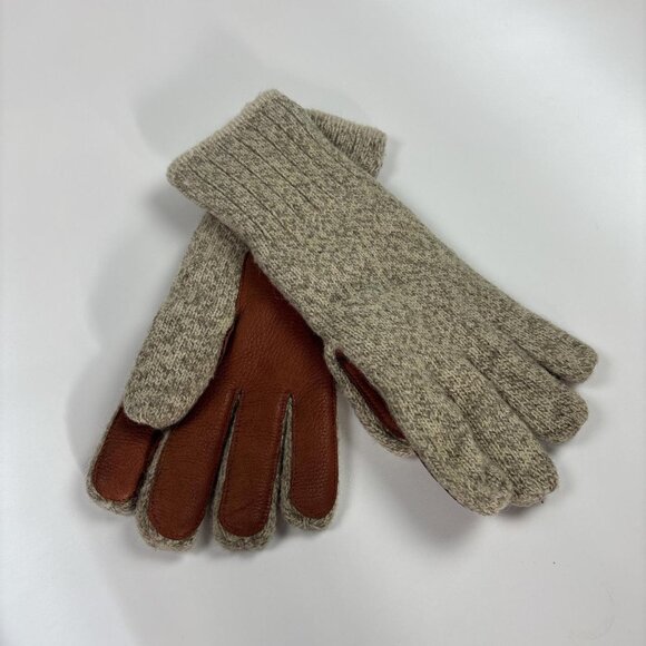 Eddie Bauer Wool Gloves Mens Large Deerskin Leather Grips Insulated - Picture 3 of 7